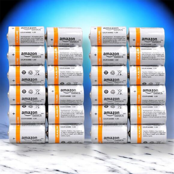 Lot Of 2 Amazon Basics 12-packs (24 count) C Cell Alkaline Batteries, 1.5 Volt, - Picture 1 of 1